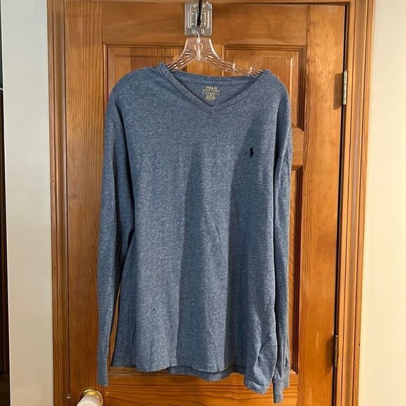 𝅺POLO Ralph Lauren classic fit long sleeve v-neck shirt size large. - Picture 1 of 6